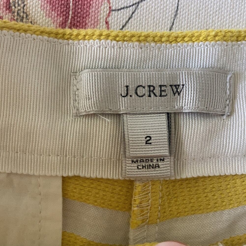 J. Crew Yellow & White Striped Shorts, Size 2 - Picture 4 of 6
